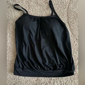 Lands End Blouson Tankini Top - Black - 10